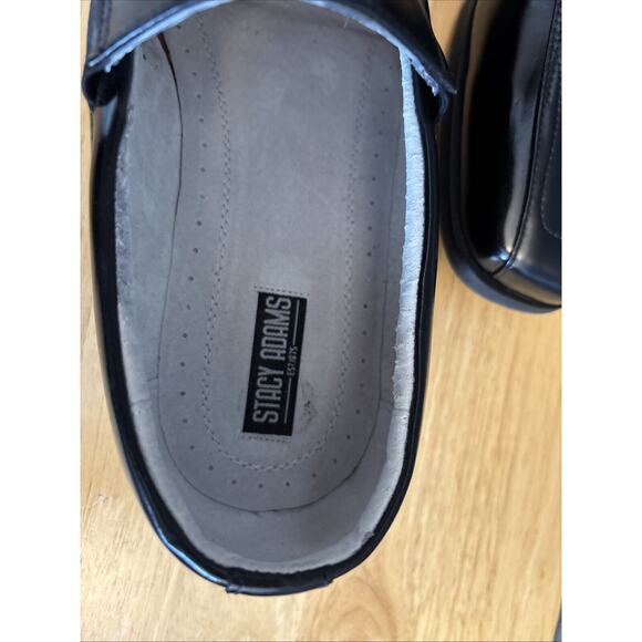 Near Mint. stacy adams hillman black bike toe slip on leather loafer 11W - Picture 7 of 12